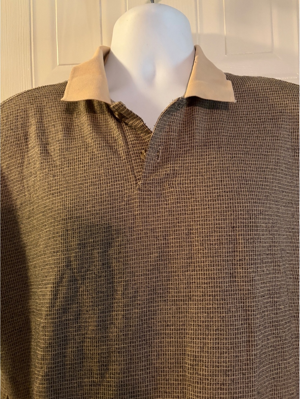 Cambridge Classics Men's Short Sleeve Polo Shirt Brown Beige Checkered